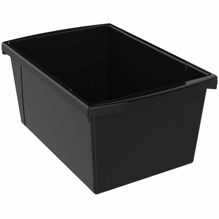Storex Classroom Storage Bin, 5.5 Gallon, Black, 2PK 61429U06C